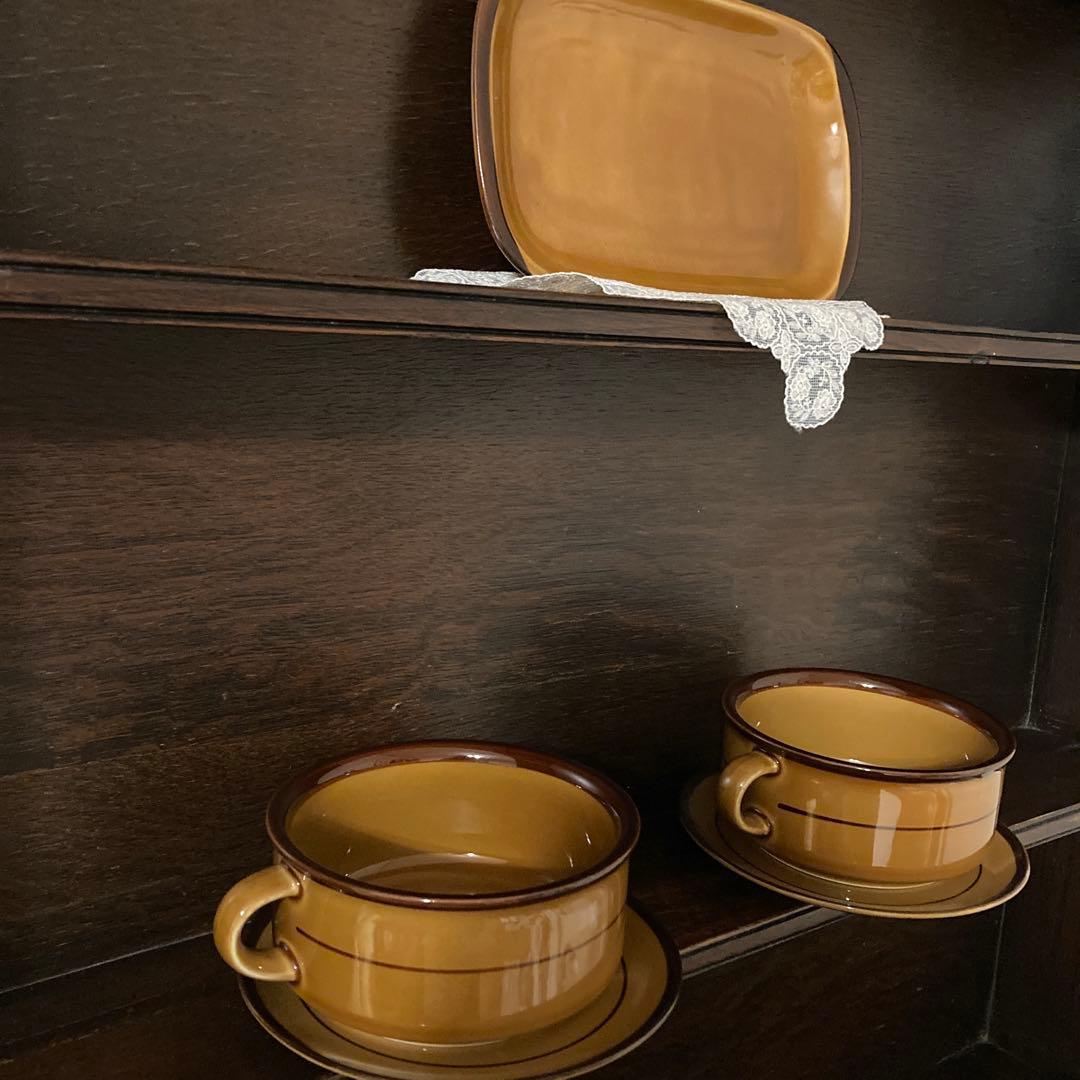 ノリタケ　STONEWARE 飴色　シチューセット　カップ&ソーサー　プレート