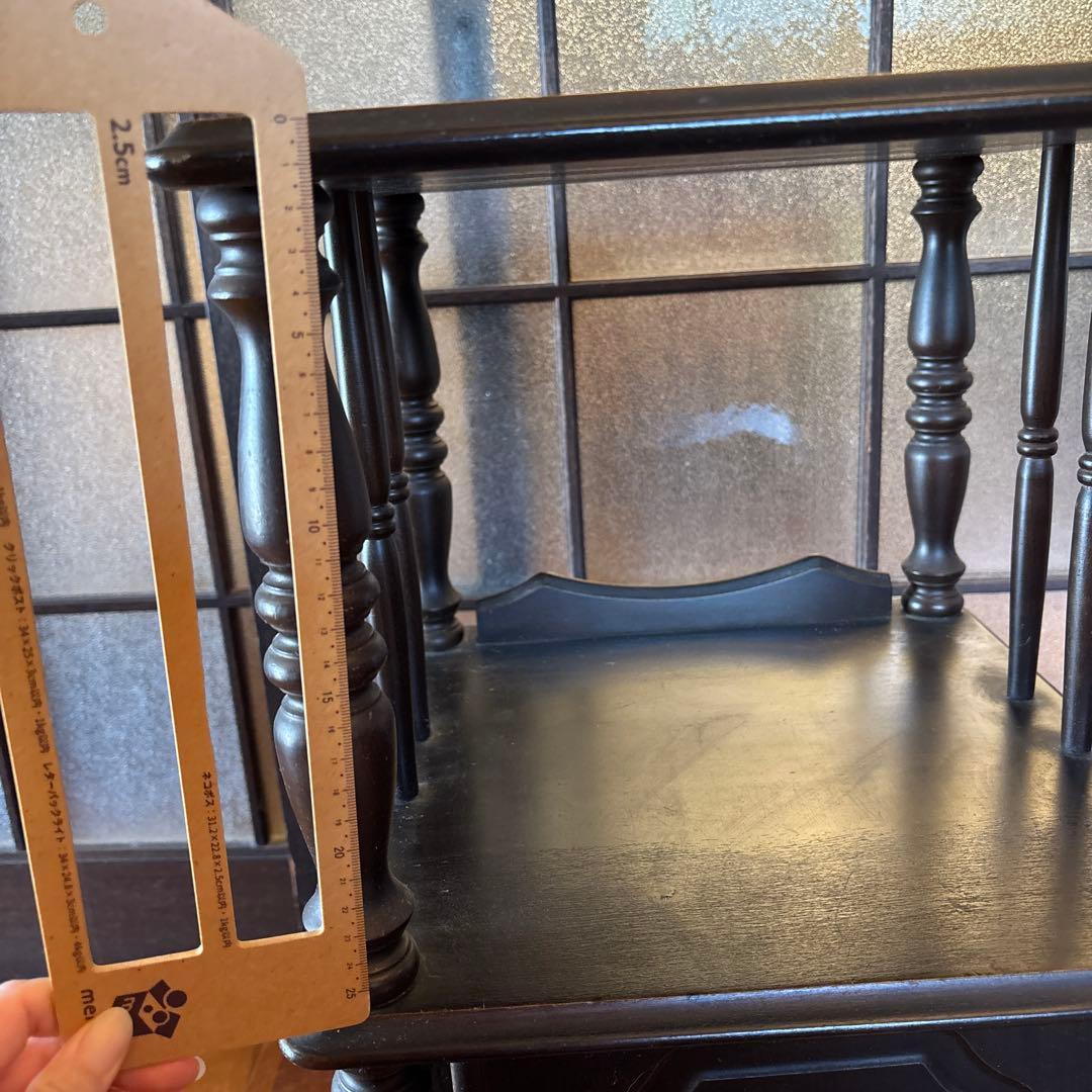 木製ラック ダークブラウン 2段式　訳あり　特価　棚　サイドテーブル　レトロ