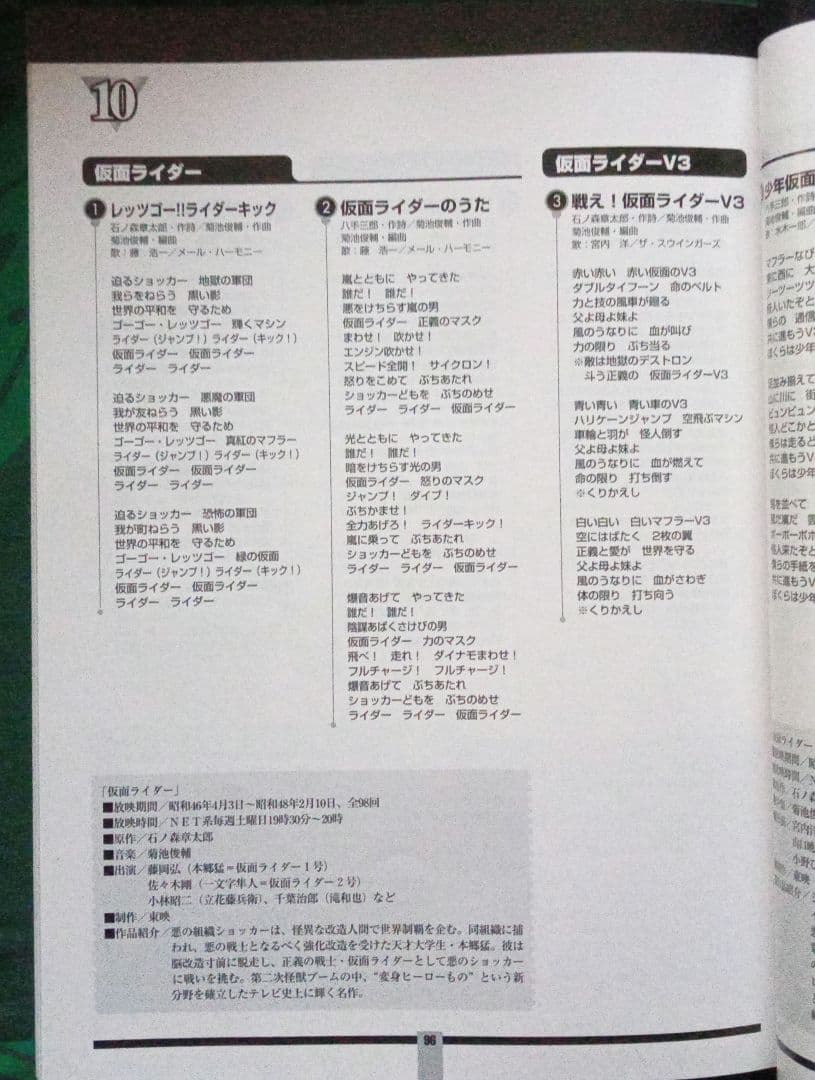 特撮・ヒーロー主題歌大全集　永久保存版