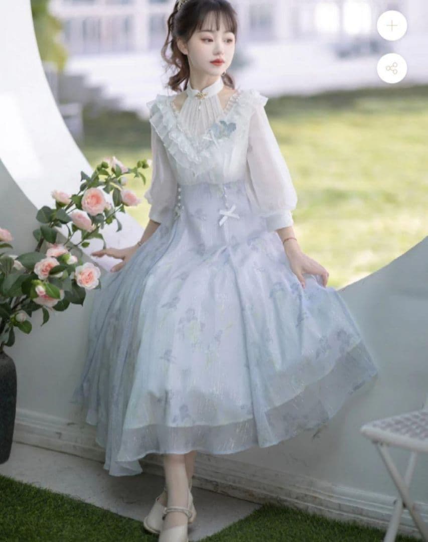 花柄ワンピース　花柄　ライブ　量産型　地雷系　可愛い　ファンシー　清楚系　ドレス