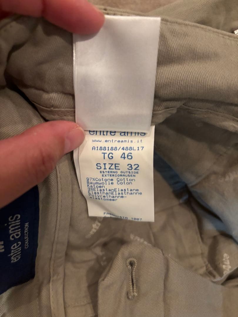 entre amis アントレアミ テーパード ベージュ サイズ32 美脚 細身