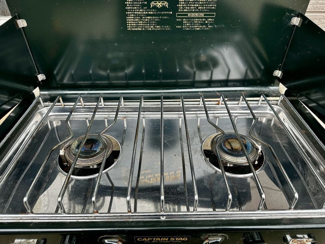 美品 キャプテンスタッグ ツーバーナーコンロ M-8254 アウトドア