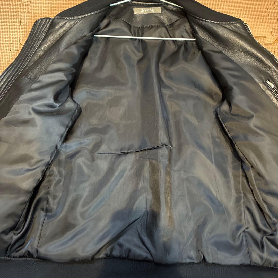 本革　レザージャケット　ラムレザー　MA1 ナノユニバース