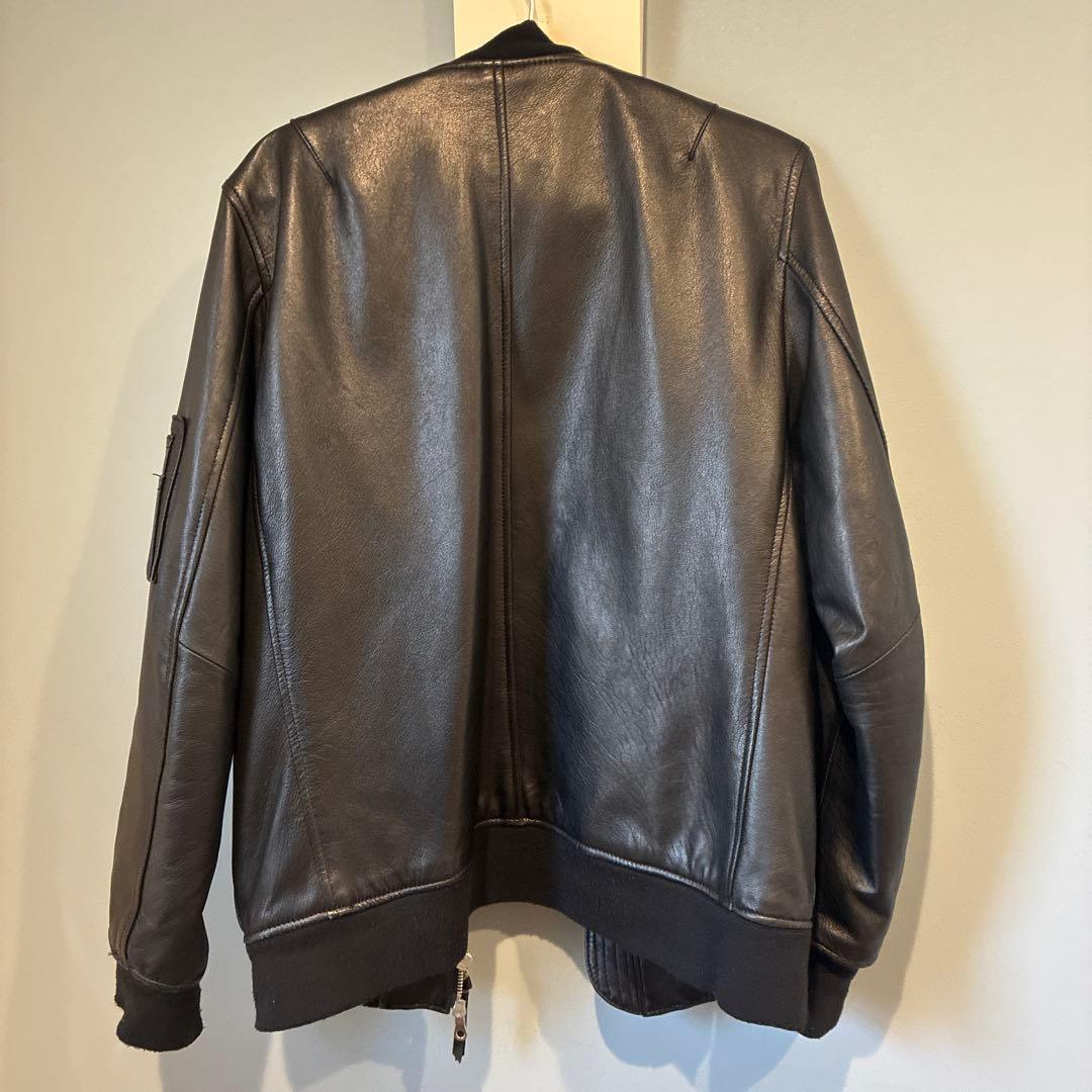 本革　レザージャケット　ラムレザー　MA1 ナノユニバース