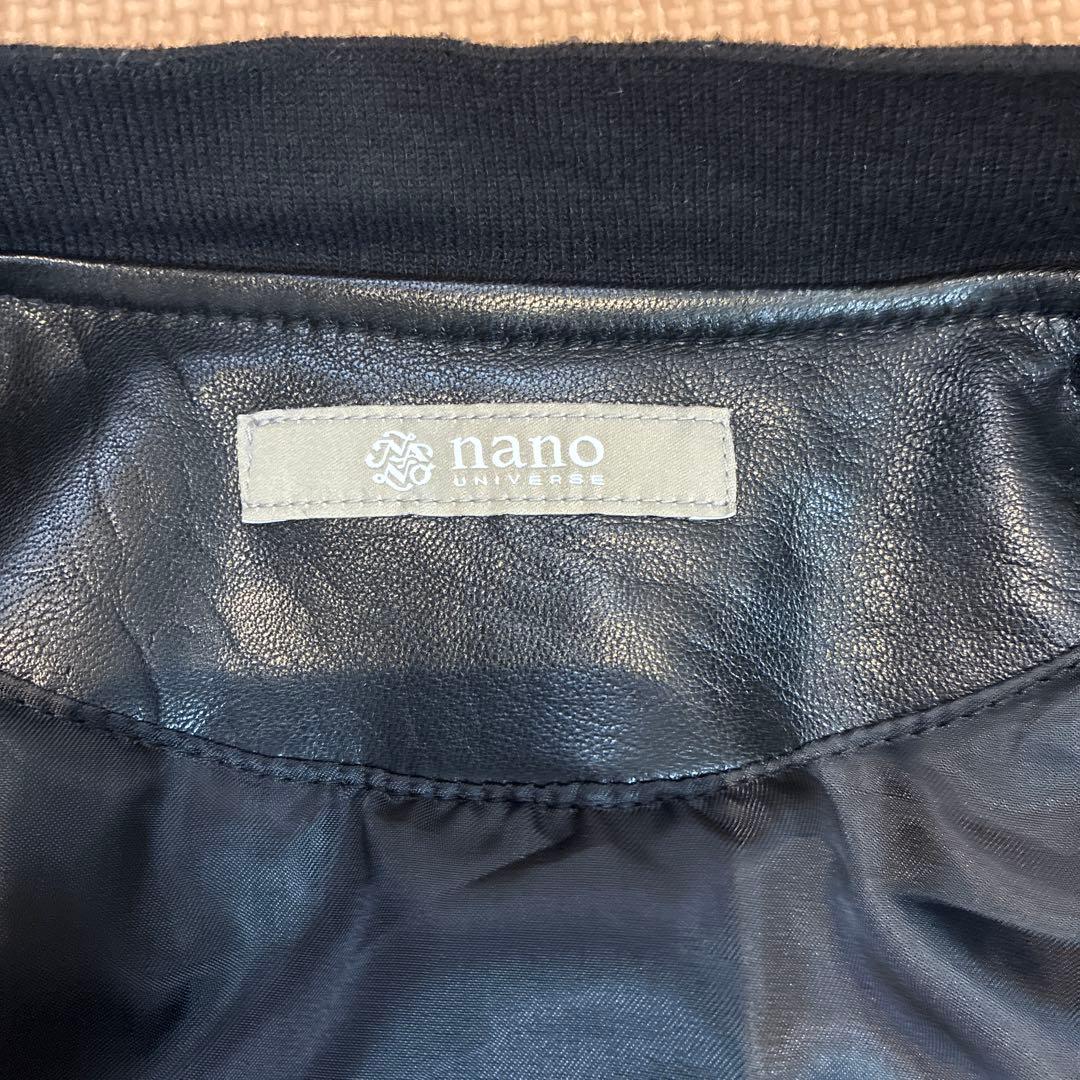 本革　レザージャケット　ラムレザー　MA1 ナノユニバース