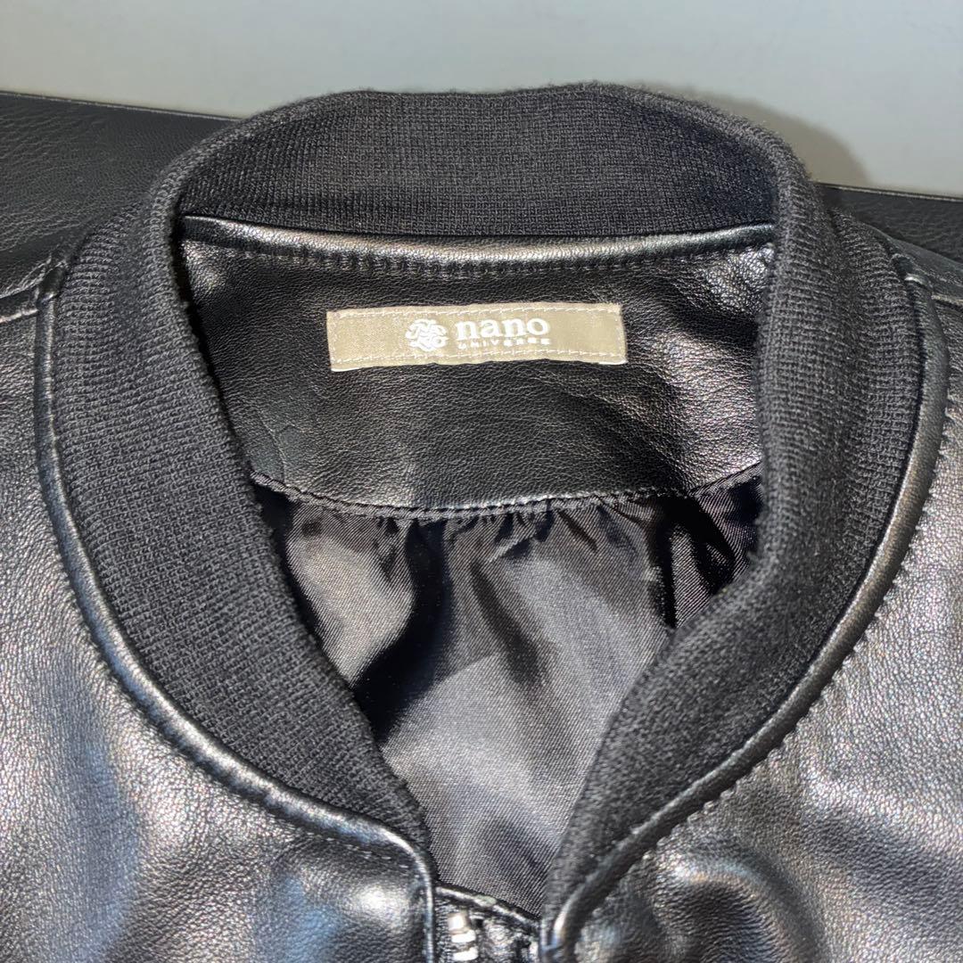 本革　レザージャケット　ラムレザー　MA1 ナノユニバース