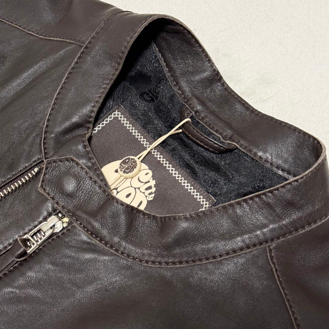 【タグ付き未使用】プリティグリーン レザージャケット シングルライダース 本革