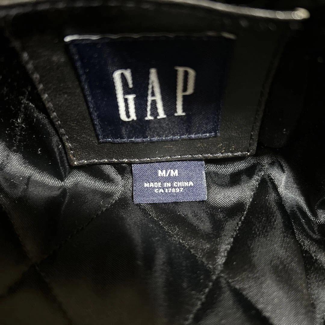 つ*様 GAP ボア襟 ブラックレザージャケット　チャック難あり