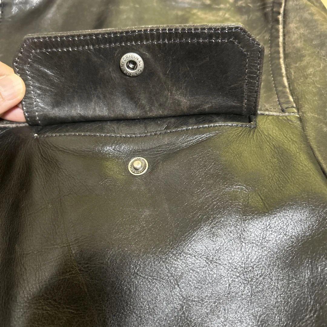 つ*様 GAP ボア襟 ブラックレザージャケット　チャック難あり