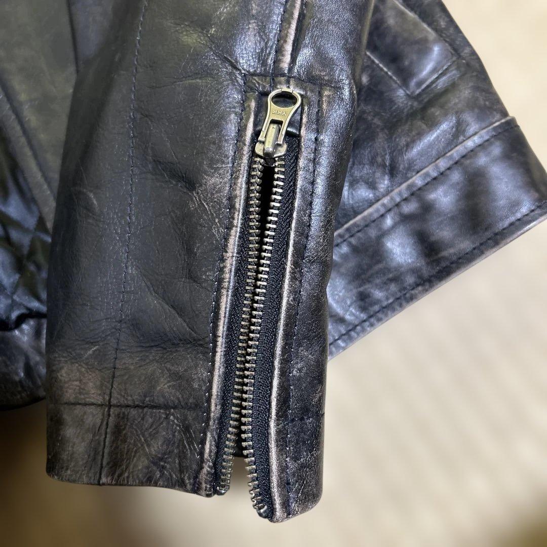 つ*様 GAP ボア襟 ブラックレザージャケット　チャック難あり