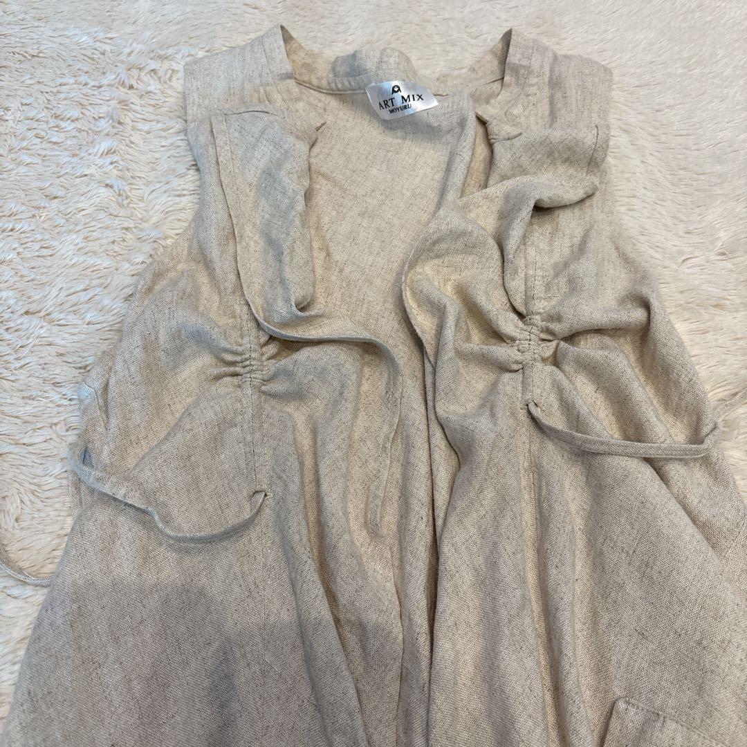 ART MIX アートミックス MOYURU 萌　ロングジレ　リネン混　変形