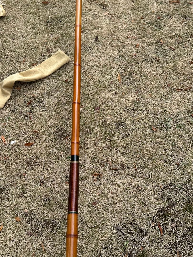 和竿鮎釣り用並継ぎ竹竿　佳作　四間一尺　収納ケース付き