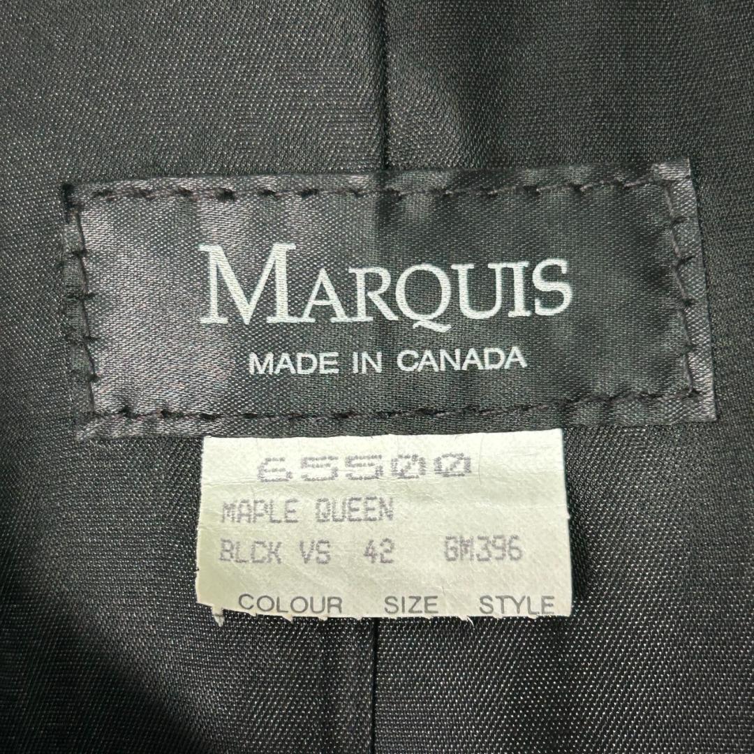 希少 カナダ製 ラムレザージャケット 黒 ステッチデザイン 肩パッドなし