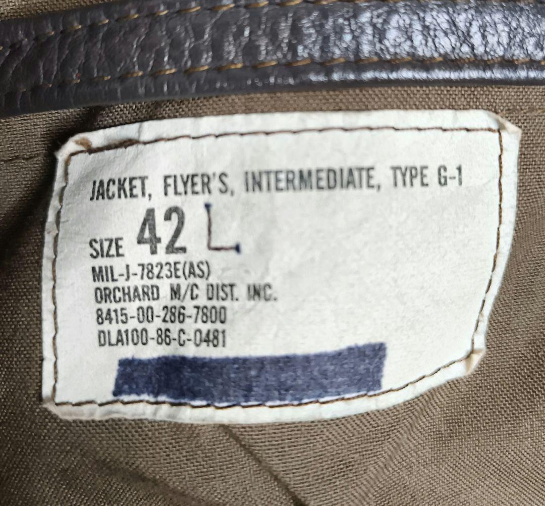 極美品 80s type G-１米軍実物 42 ダークブラウン ORCHARD