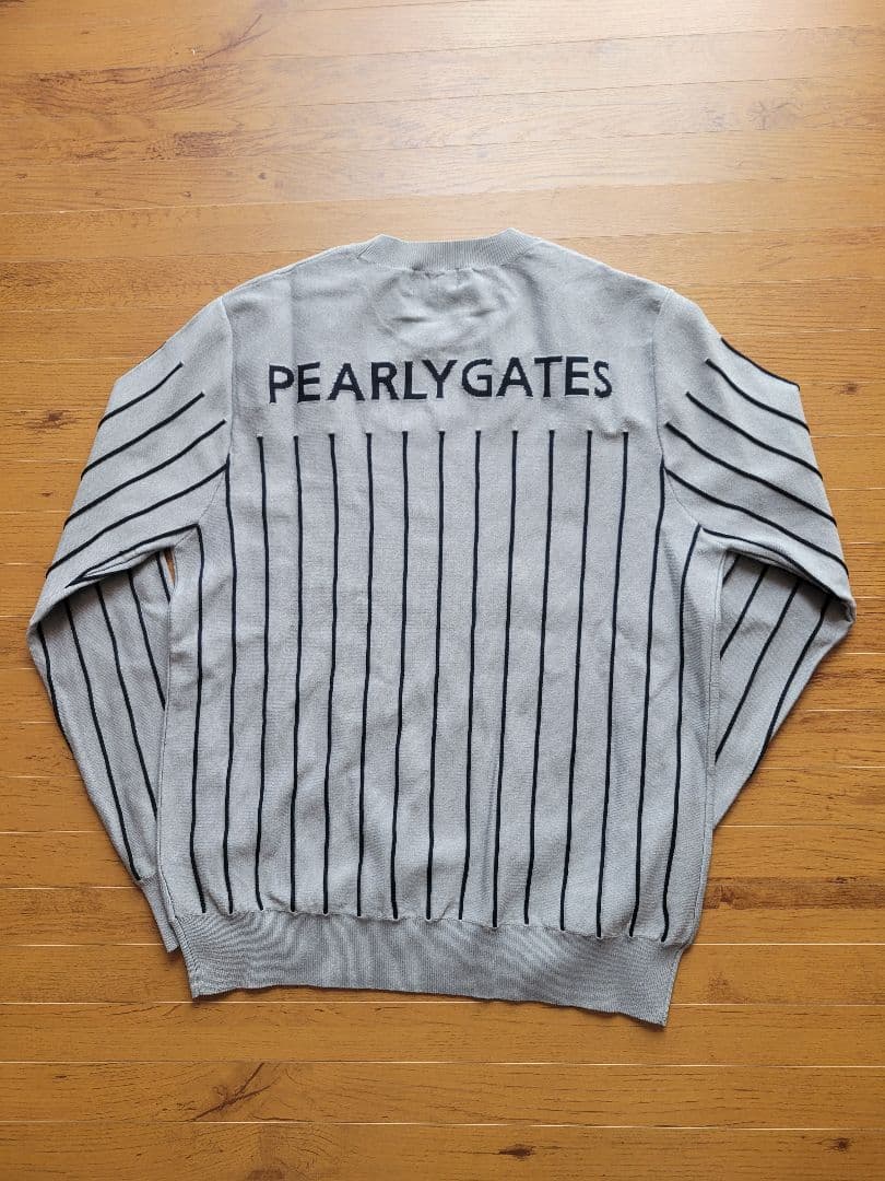新品未使用　PEARLY GATES グレー ストライプ セーター サイズ5
