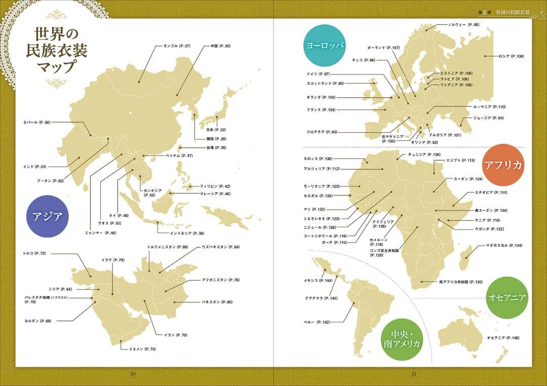 世界の民族衣装図鑑 　刺繡 ビーズ 　綴織 絣 サリー ブラウス 毛皮