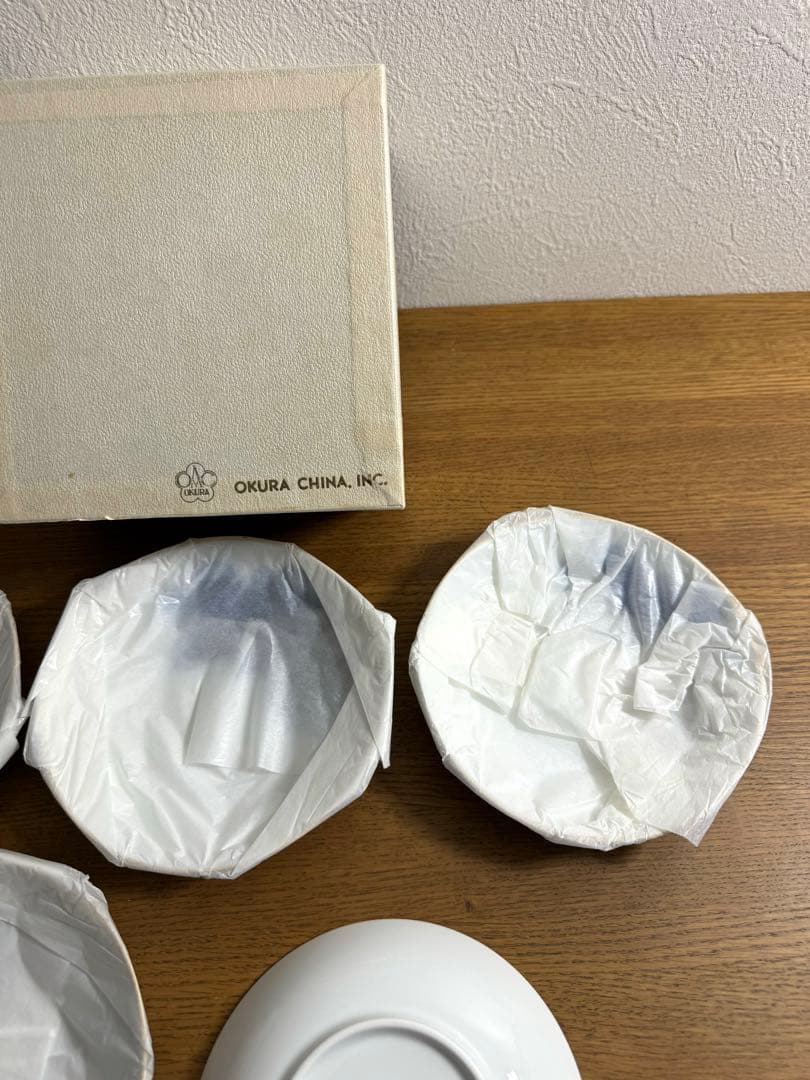 大倉陶園　ブルーローズ　ミート皿　5枚セット　未使用品　共箱