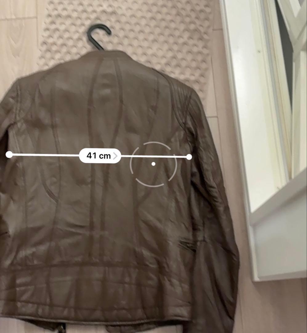 goa 豚皮　ブラウンライダースジャケット