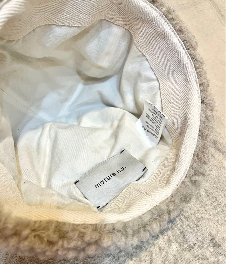 【新品】mature ha.マチュアーハ ボアキャップ 黒ブラック ファー帽子