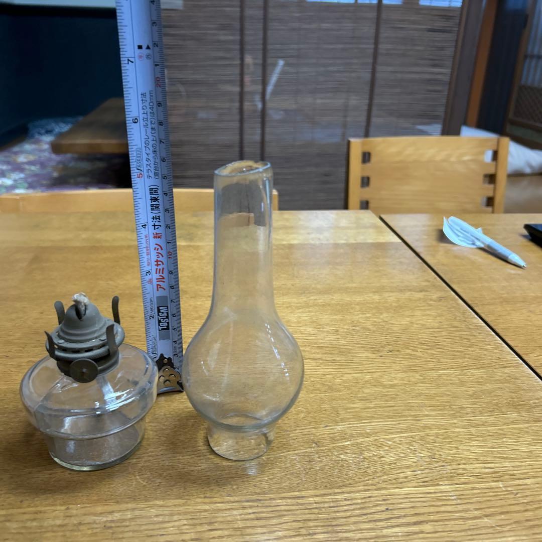 オイルランタン 小型 透明 ガラス製 中古