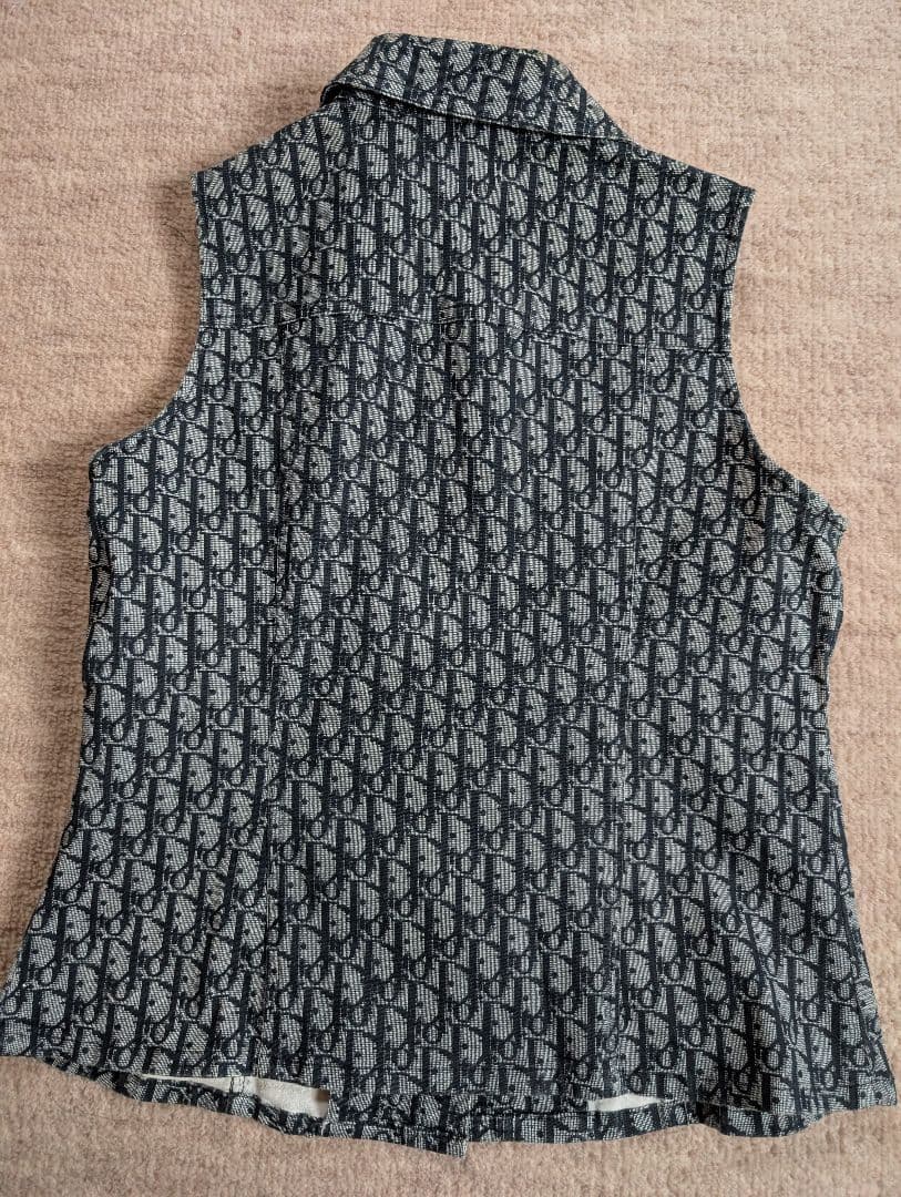 クリスチャンディオール　デニム　ベスト　ガリアーノ期　トロッター　ネイビー　レア
