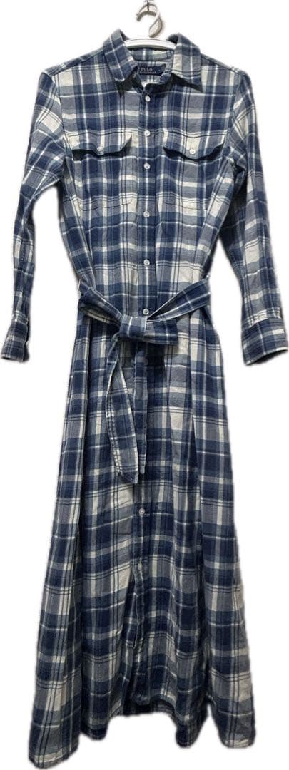 ラルフローレン M-Lサイズ チェック ロングワンピース マキシ丈