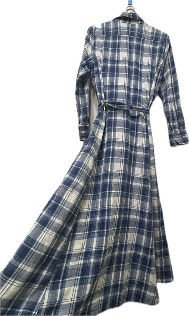 ラルフローレン M-Lサイズ チェック ロングワンピース マキシ丈
