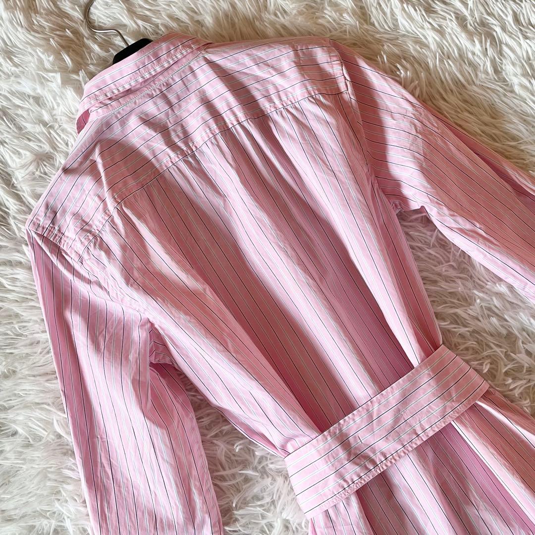 極美品✨ ローレンラルフローレン ストライプ シャツワンピース Aライン マキシ