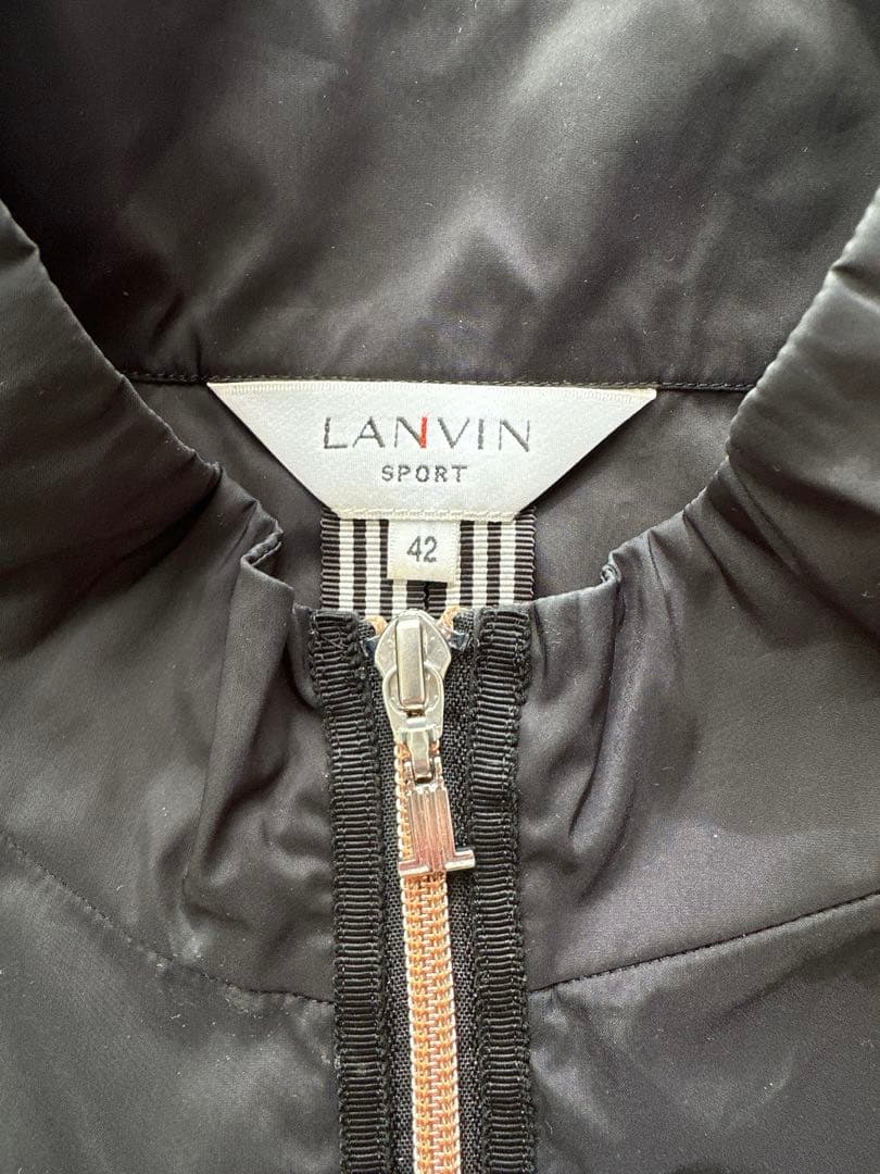 LANVIN スポーツ ランバン ベスト フリル ブラック 黒 42 ゴルフ