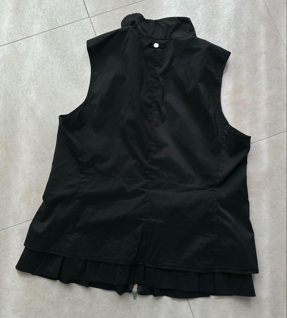 LANVIN スポーツ ランバン ベスト フリル ブラック 黒 42 ゴルフ