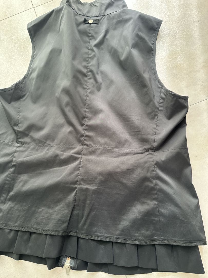 LANVIN スポーツ ランバン ベスト フリル ブラック 黒 42 ゴルフ