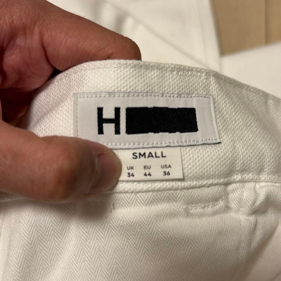 H beauty&youth ホワイトワイドデニム　ダブルニー