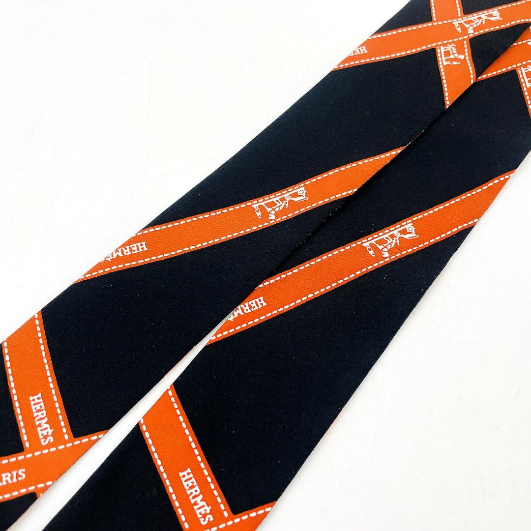 エルメス ツイリー ボルデュック リボンスカーフ シルク100％ フランス製