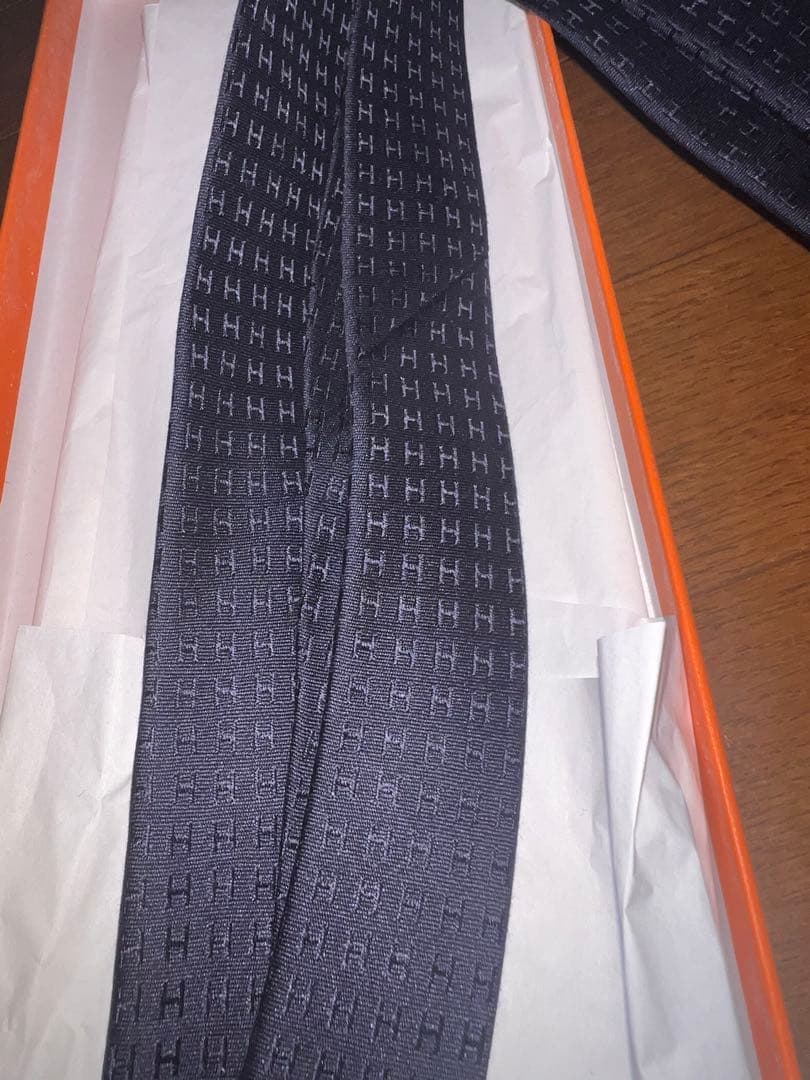 HERMES エルメス ネクタイ　ファソネ　ブラック