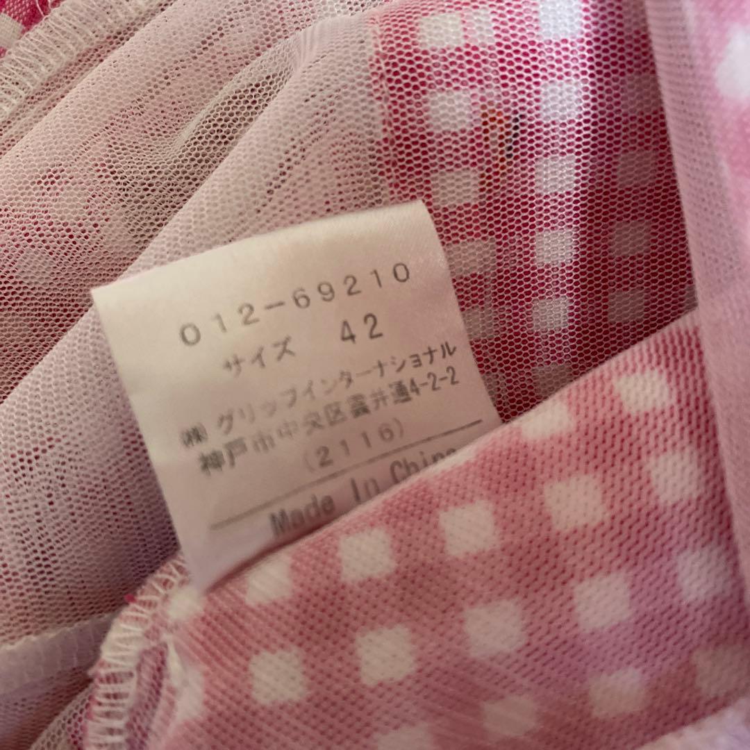 ビバハート　ゴルフ　ワンピース　ピンク　白　フリル　ハート　レディースＬ　極美品