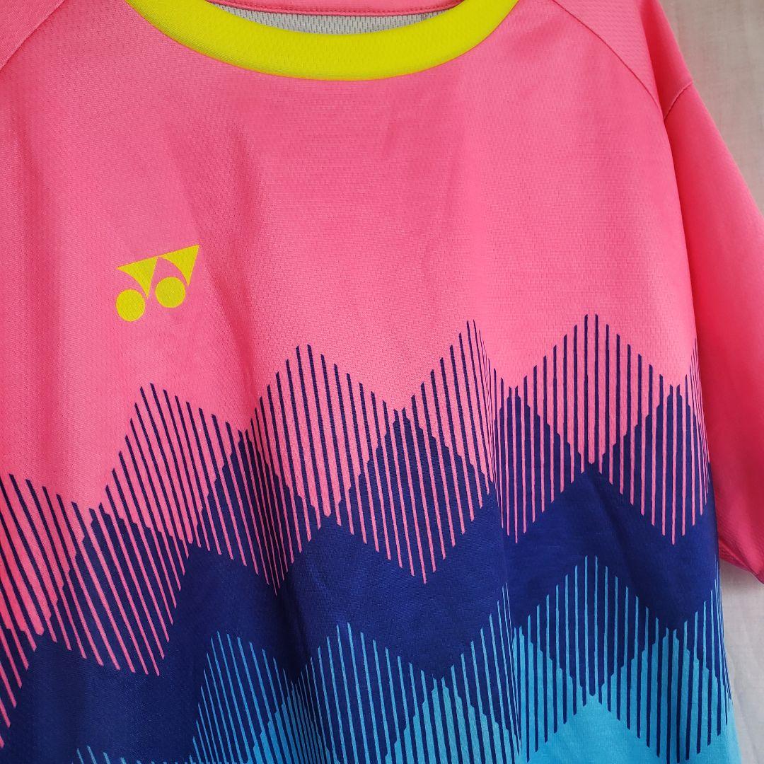 YONEX ヨネックス 模様 ピンク ウェア 半袖 Tシャツ バドミントン