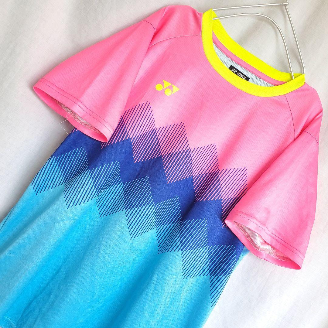 YONEX ヨネックス 模様 ピンク ウェア 半袖 Tシャツ バドミントン
