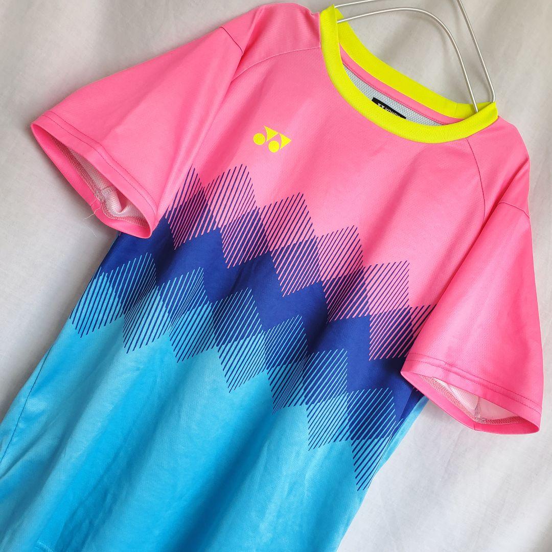 YONEX ヨネックス 模様 ピンク ウェア 半袖 Tシャツ バドミントン