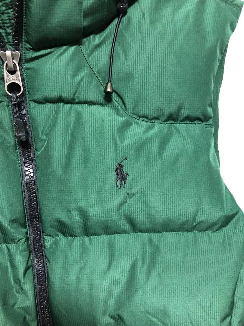 【美品】ポロラルフローレン ダウンベスト ポニー刺繍 緑グリーン メンズM