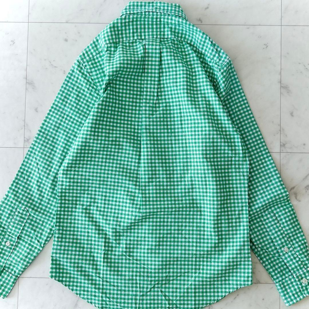 美品 ポロラルフローレン コットン ギンガムチェック ボタンダウンシャツ 緑