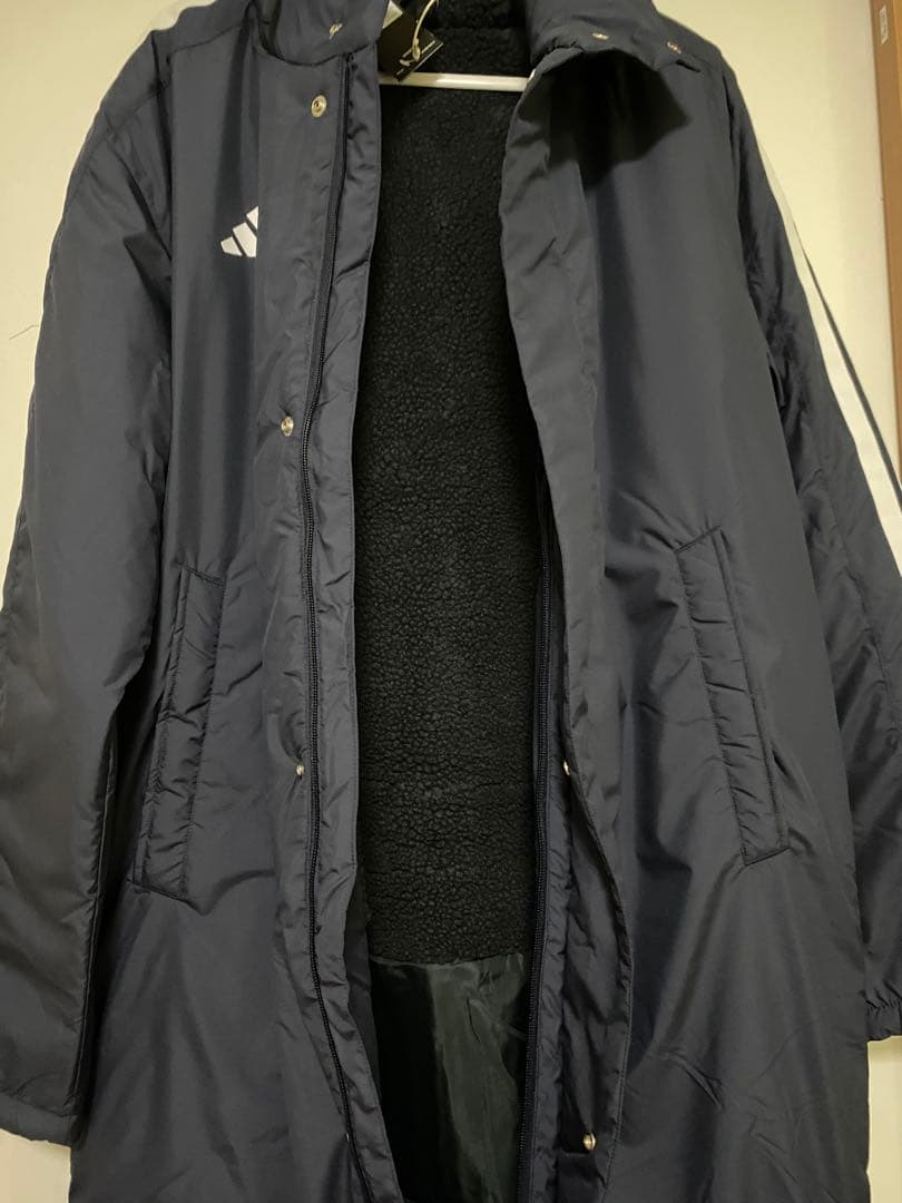 adidas ネイビー ベンチコート フード付き 新品タグ付きXL KA1303