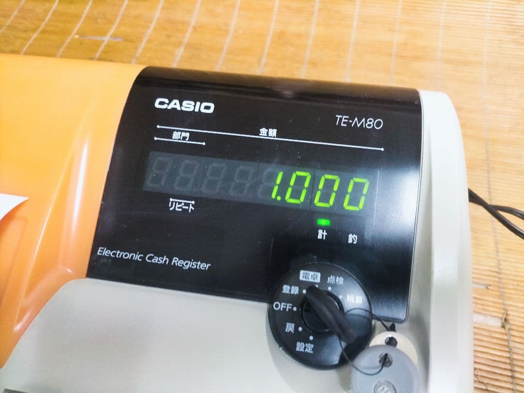 カシオレジスター　TE-M80　中古品　人気機種感熱紙　送料無料　401466