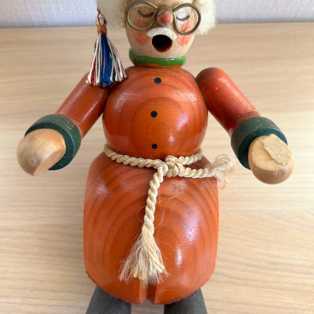 ドイツ　煙出し人形　エルツ山地　ザイフェン　パイプ人形　お香立て