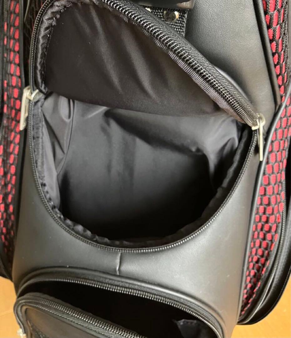 adidas キャディバッグ　ゴルフバッグ　アディダス　黒×赤