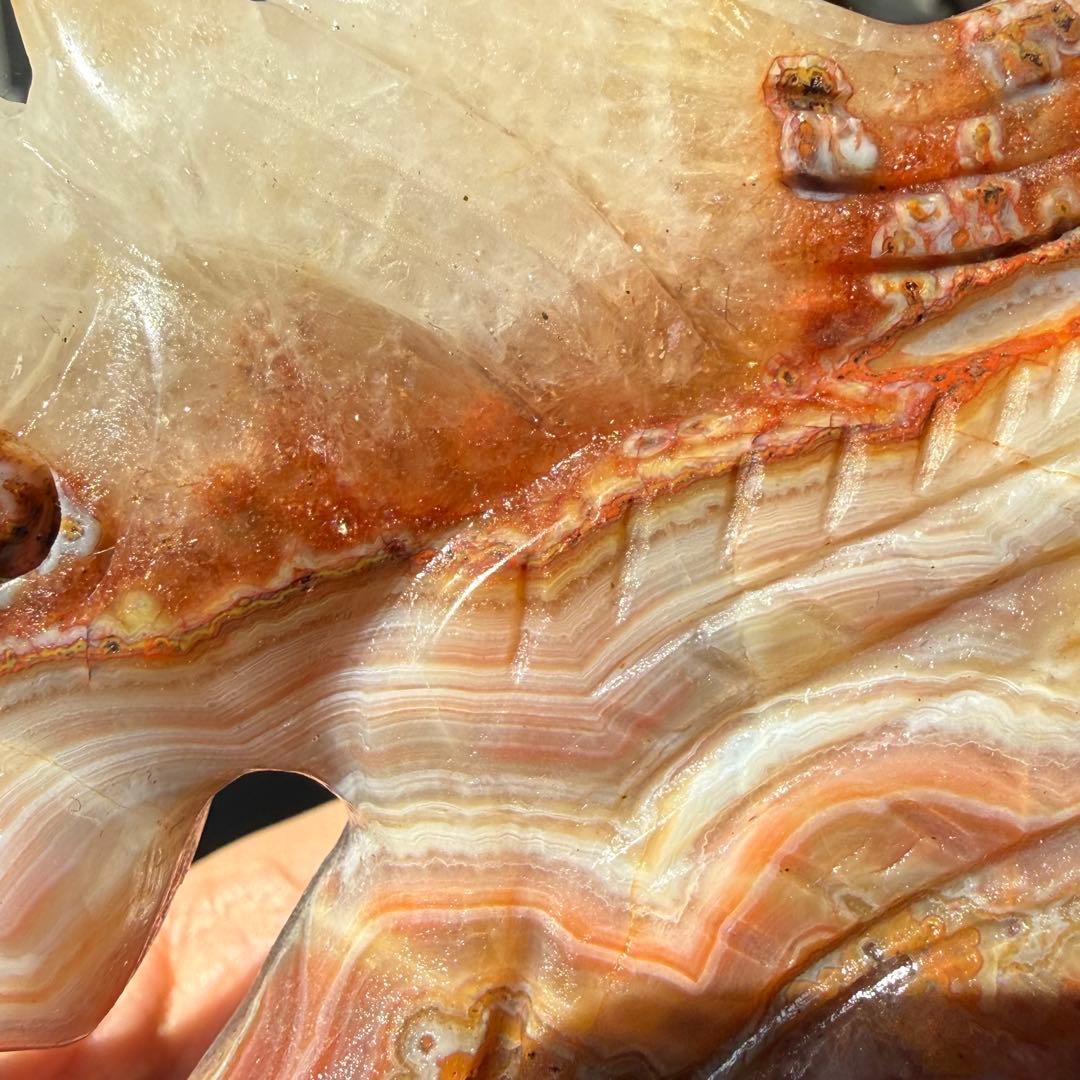 天然石アメジスト共生瑪瑙のユニコーン　置物　彫物NO.031317