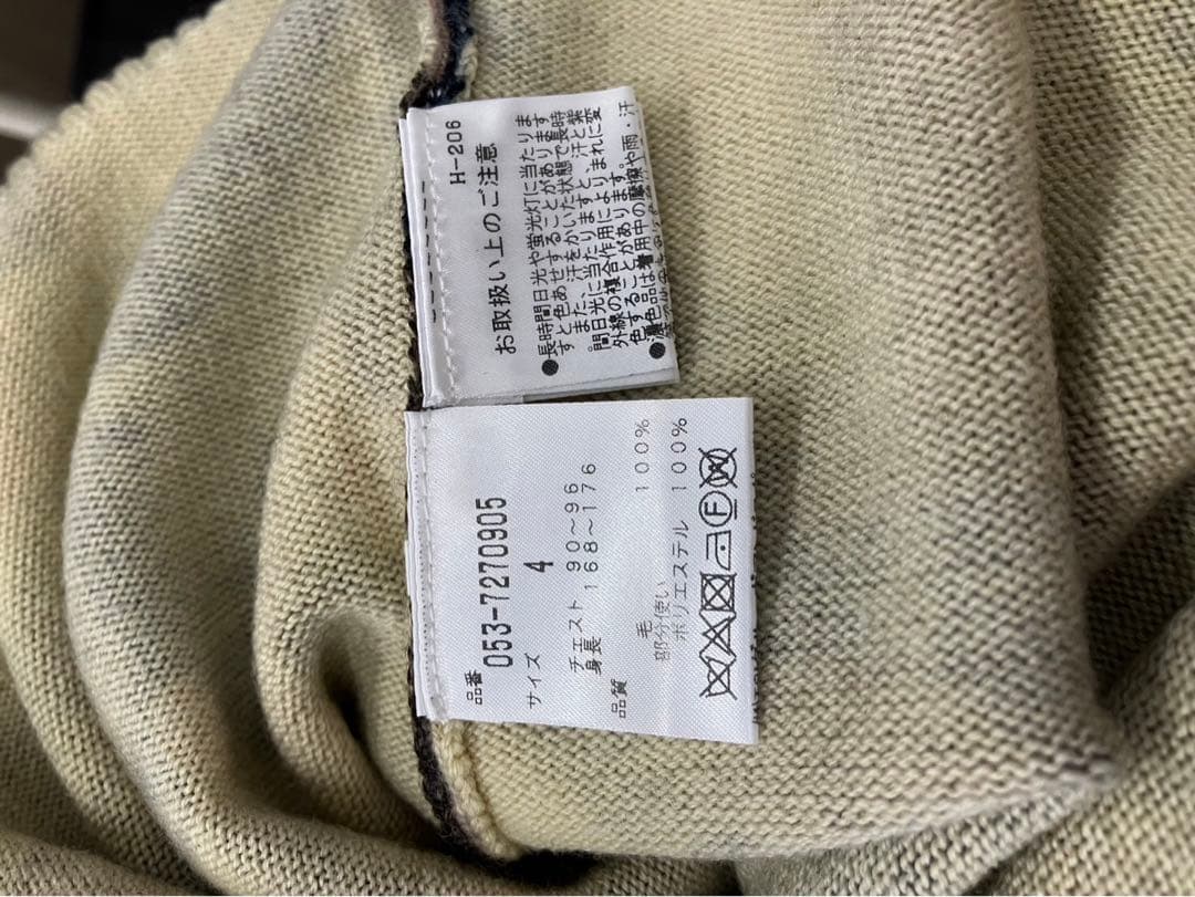 美品 パリーゲイツ メンズ ニット セーター カモフラージュ ネイビー