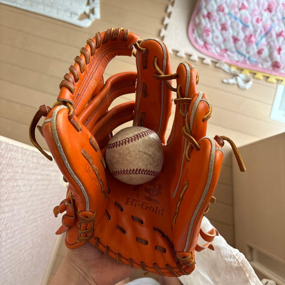 Hi-Gold Naruishi 硬式グローブ オレンジ