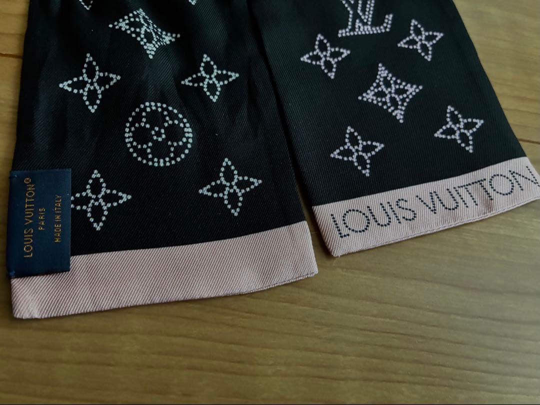 ルイヴィトン LOUIS VUITTON バンドー スカーフ リボンスカーフ