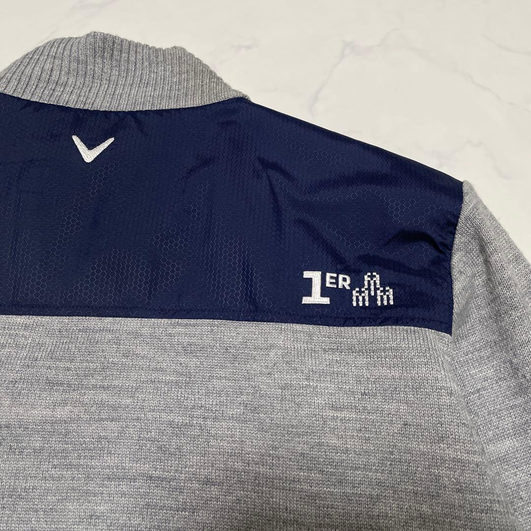 Callawayダブルジップニット ハイブリッドジャケット グレー LLサイズ