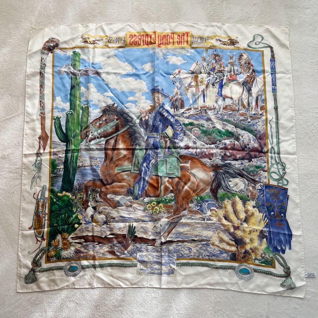 エルメス HERMES カレ90 THE PONY EXPRESS 郵便社